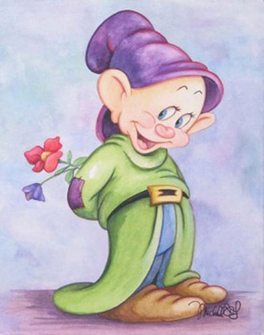 Image of Diamond painting of a cute cartoon boy, smiling and playing.