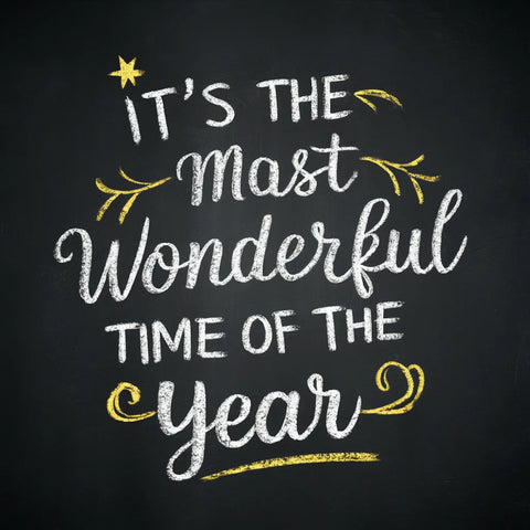 Image of Diamond painting with festive text "It's the Most Wonderful Time of the Year".