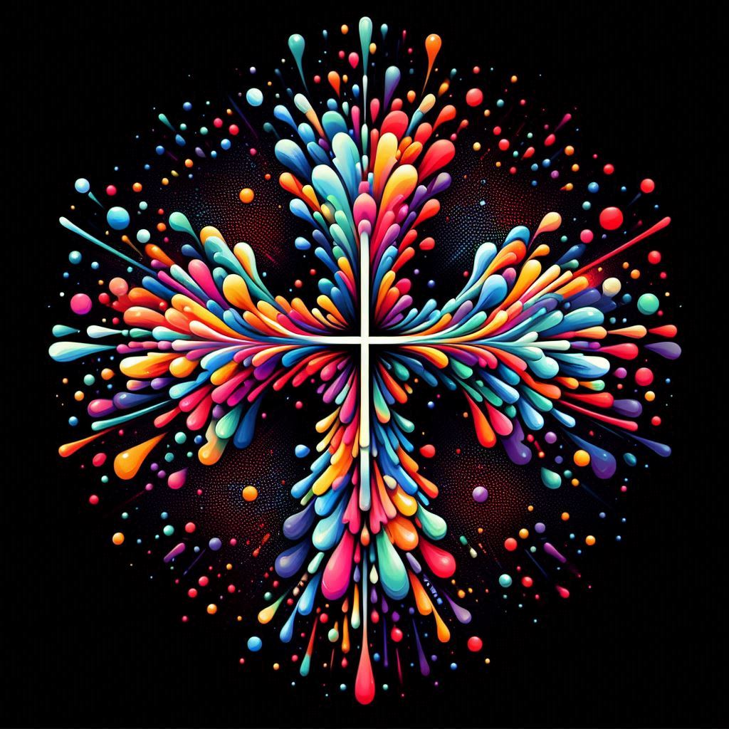 colorful cross diamond painting abstract art