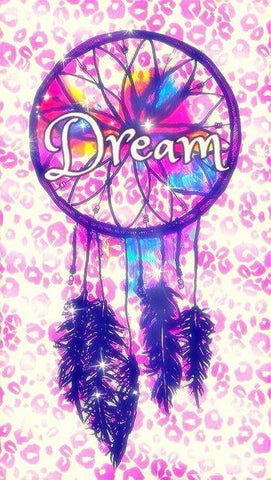 Image of Diamond painting of a colorful dreamcatcher with feathers and beads