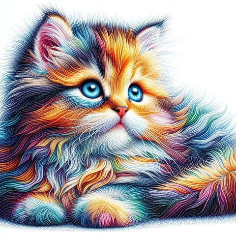 Image of Colorful Kitten Diamond Painting