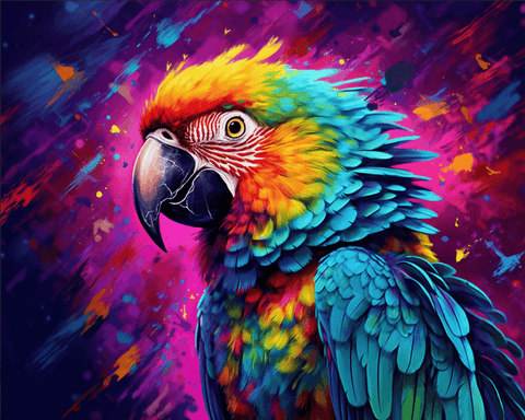 Image of Diamond Painting of a Colorful Macaw Parrot