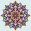 Colorful mandala diamond painting with intricate geometric patterns.