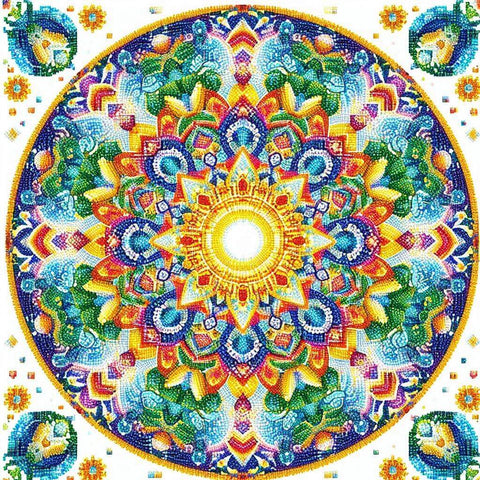 Image of Stunning Colorful Mandala Diamond Art