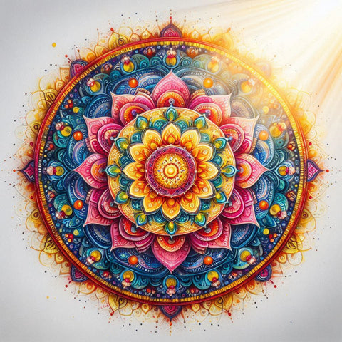 Image of Colorful mandala diamond painting