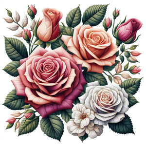 Colorful rose diamond painting.