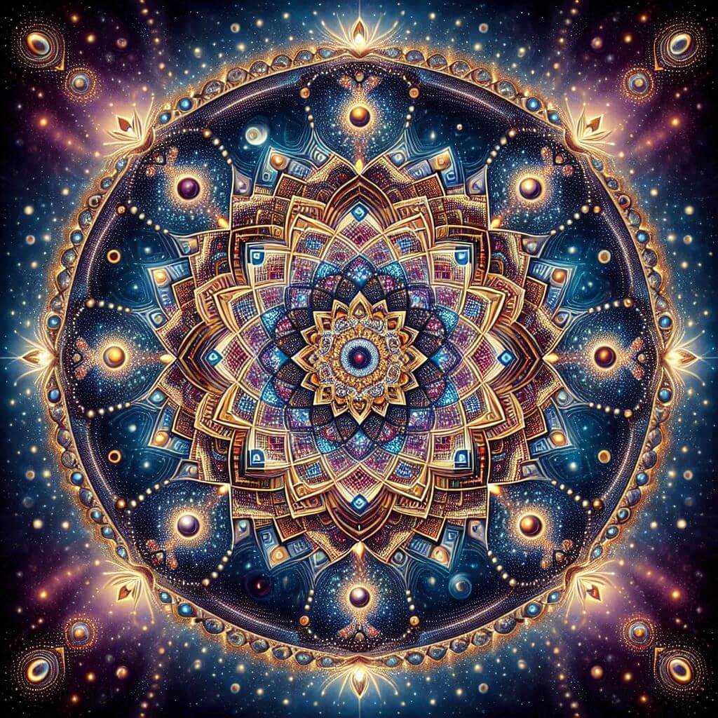 diamond painting of cosmic Mandala geometry art