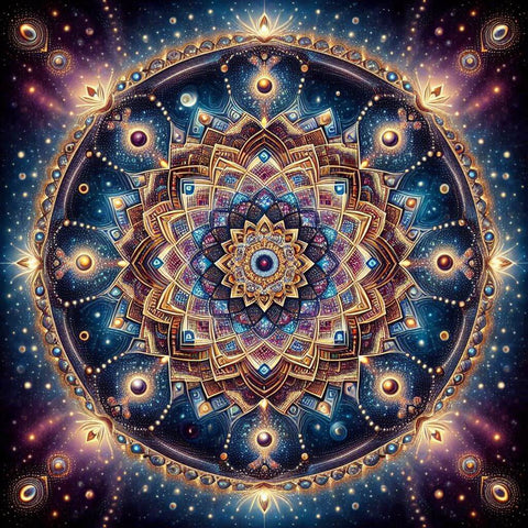 Image of diamond painting of cosmic Mandala geometry art