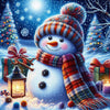 Cozy Snowman Diamond Painting with Christmas Lights