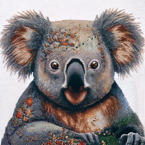 Image of Diamond painting of a cute koala bear.