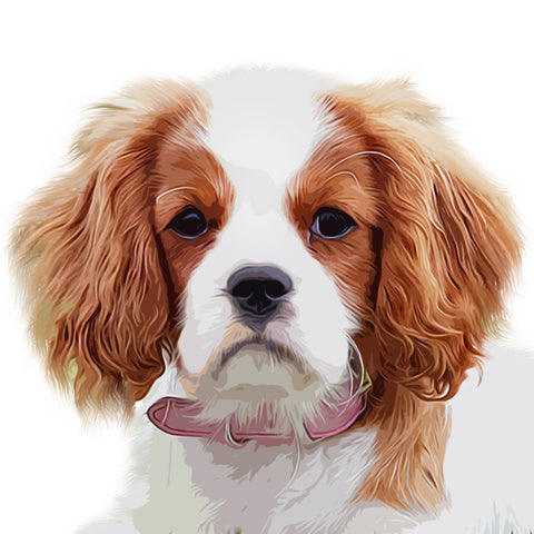 Image of Diamond painting of a cute little Cavalier King Charles Spaniel puppy