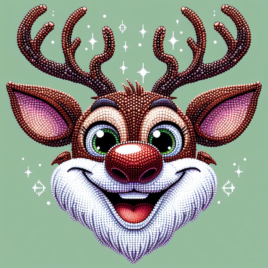 cute reindeer diamond painting Christmas cartoon