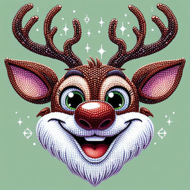 cute reindeer diamond painting Christmas cartoon