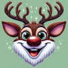 cute reindeer diamond painting Christmas cartoon