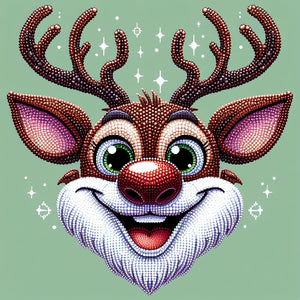 cute reindeer diamond painting Christmas cartoon