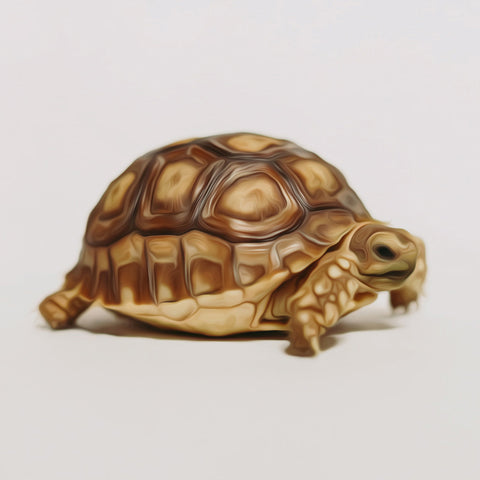 Image of Diamond painting of a cute baby African tortoise