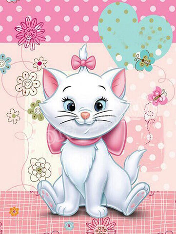 Image of Diamond painting of Marie, the cute white kitten from The Aristocats