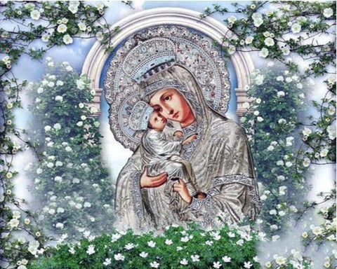 Image of Diamond Painting of the Virgin Mary and Baby Jesus