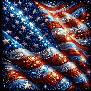 Red, white, and blue American flag, diamond art