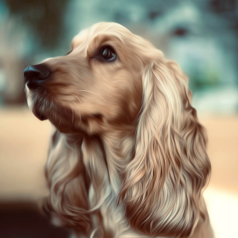 Image of diamond painting of a cocker spaniel dog