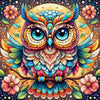 Diamond Painting: Colorful Owl Perched on a Branch