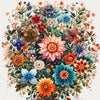 Diamond painting of a vibrant floral wreath