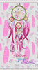 diamond painting of a girly dreamcatcher with pink feathers