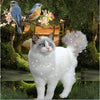 diamond painting of a glittering white ragdoll cat