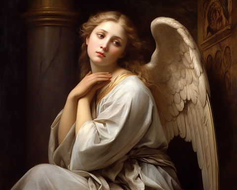 Image of diamond painting of a heavenly guardian angel