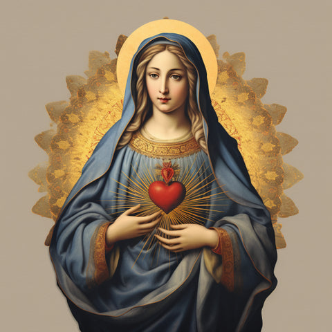 Image of diamond painting of the Immaculate Heart of Mary