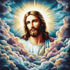 diamond painting of Jesus Christ in clouds