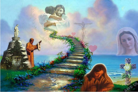 Image of diamond painting depicting key moments in the life of Jesus Christ