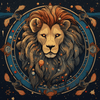 diamond painting of a majestic lion representing the Leo zodiac sign