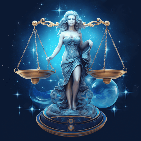 Image of diamond painting of the Libra zodiac sign