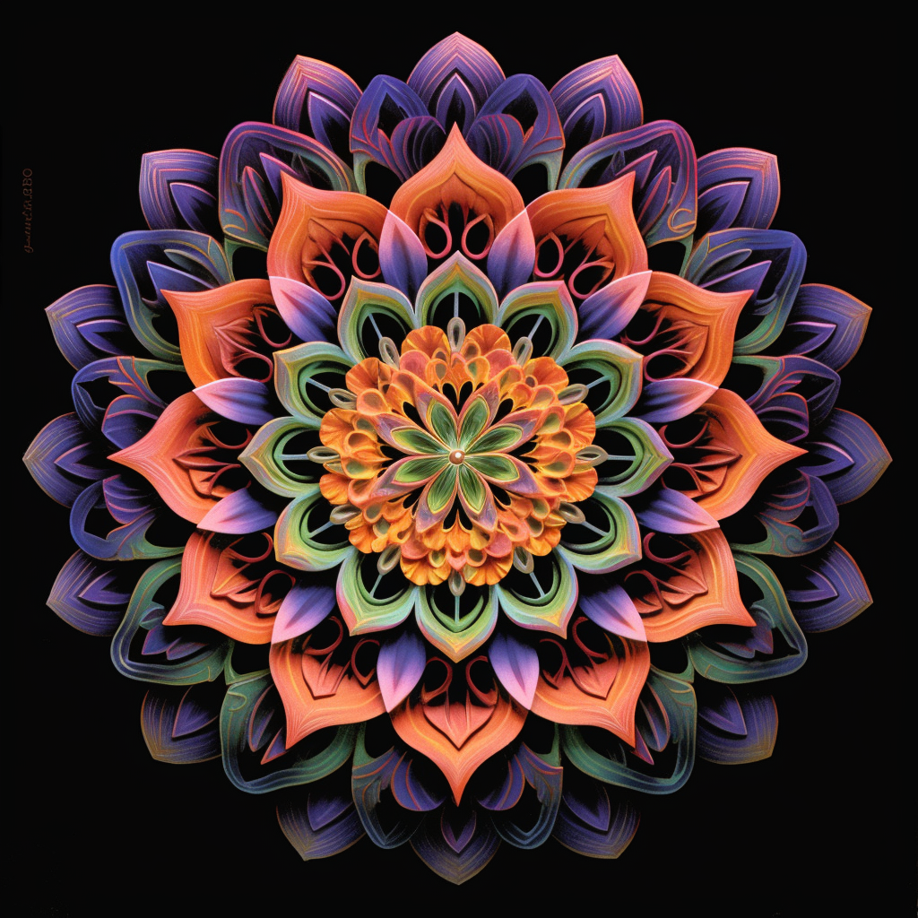 Diamond painting mandala featuring a turquoise dreamcatcher in the center.