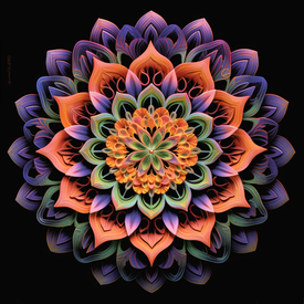 Diamond painting mandala featuring a turquoise dreamcatcher in the center.