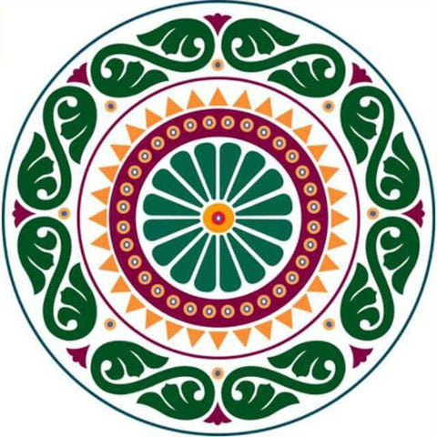 Image of Diamond painting mandala with a floral center.