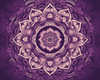 Diamond painting mandala with a symmetrical floral design in shades of purple and white.