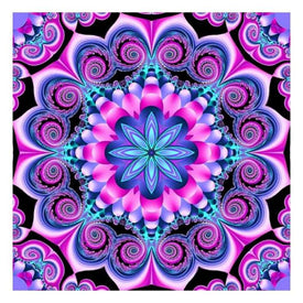 Diamond painting mandala with a blue starburst pattern.