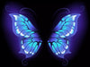 diamond painting of glowing blue butterfly wings