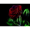 diamond painting of a neon red rose