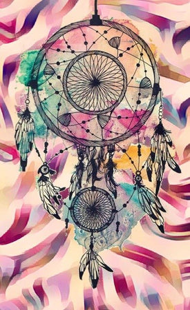 diamond painting of a colorful dreamcatcher