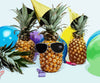 diamond painting of a pineapple wearing sunglasses and a party hat