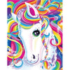 Diamond painting: White unicorn with a rainbow mane