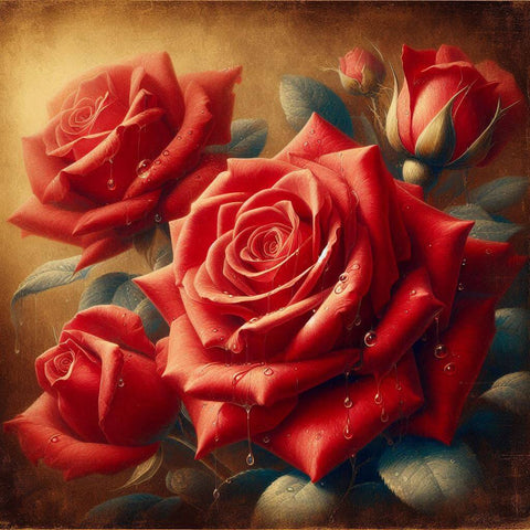 Image of Diamond painting of colorful roses