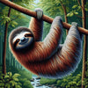 Diamond Painting: Sloth Hanging from a Tree Branch