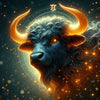 Diamond painting of the Taurus zodiac sign, the bull. 