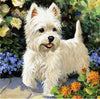 diamond painting of a cute West Highland White Terrier puppy