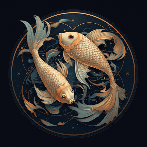 Image of diamond painting of yin yang koi fish