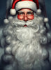 Diamond painting of a female Santa Claus with a warm smile and a long white beard.